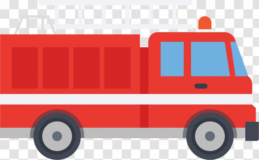 Motor Vehicle Fire Engine Firefighter Conflagration Cartoon - Emergency Transparent PNG