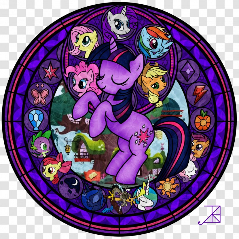 Twilight Sparkle My Little Pony Pinkie Pie Fluttershy - Stained Glass Transparent PNG