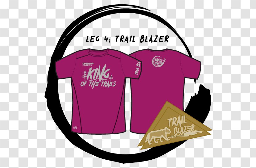 Trail Running T-shirt Road Logo - Magenta - Bibs Flyer Transparent PNG