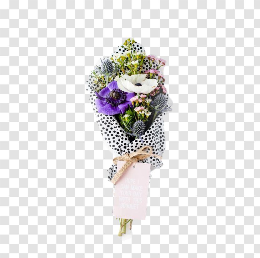 Paper Flower Bouquet Gift Wrapping - Purple - A Fresh Of Flowers Transparent PNG