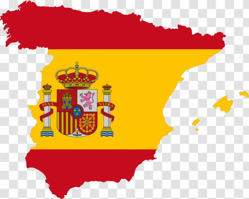 Flag Of Spain Map English - Blank Transparent PNG