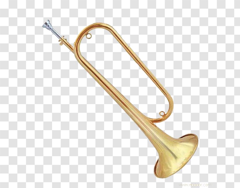 Trumpet Download - Watercolor - Golden Transparent PNG