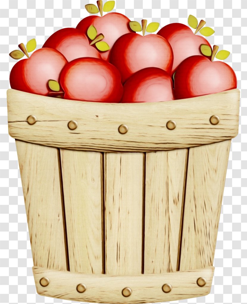 Watercolor Season - Apple - Vegetarian Food Basket Transparent PNG