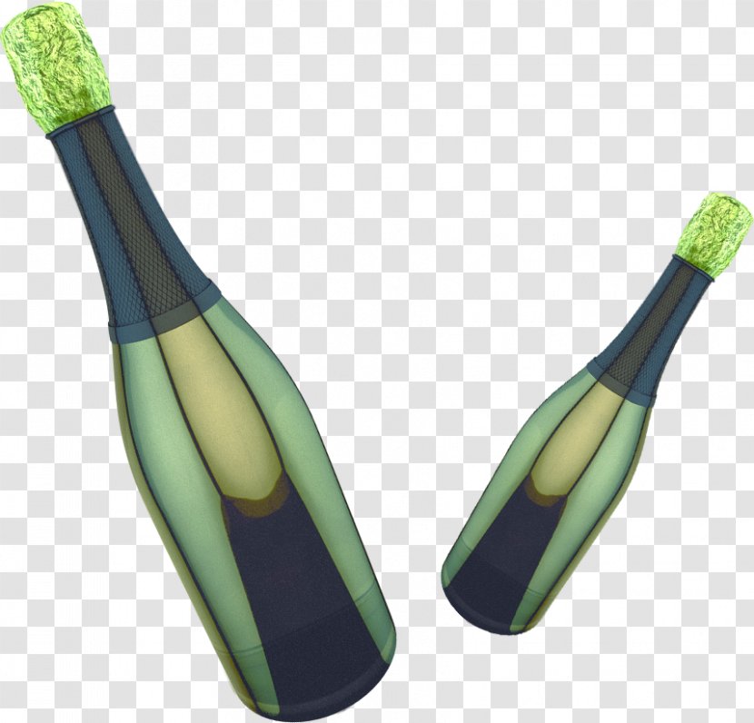 Champagne Glass Bottle - Li Painted Drifting At Sea Transparent PNG
