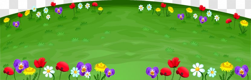 Lawn Meadow Euclidean Vector - Flowering Plant - Hand Painted Grass Transparent PNG