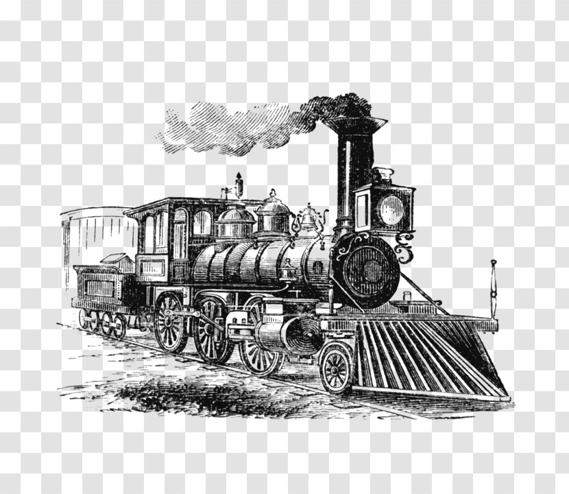 Train Rail Transport Steam Locomotive Drawing - Railroad Car Transparent PNG