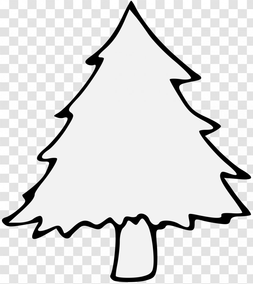 Christmas Tree Pine Stencil Branch - Coloring Book Transparent PNG