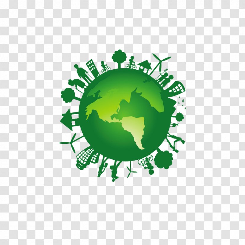 Earth Illustration - Ecology - Green Globe Environmental Material Transparent PNG