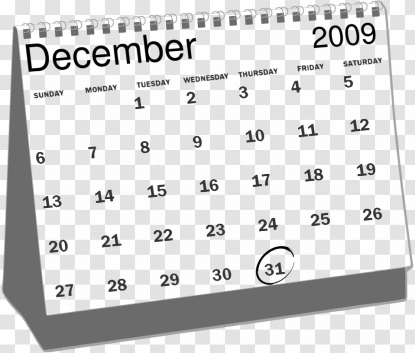 Calendar Month 0 Year Clip Art - February - Monday Transparent PNG