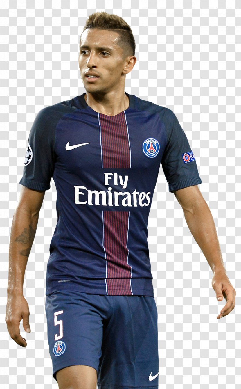 Marquinhos Jersey Paris Saint-Germain F.C. T-shirt Soccer Player - Clothing Transparent PNG