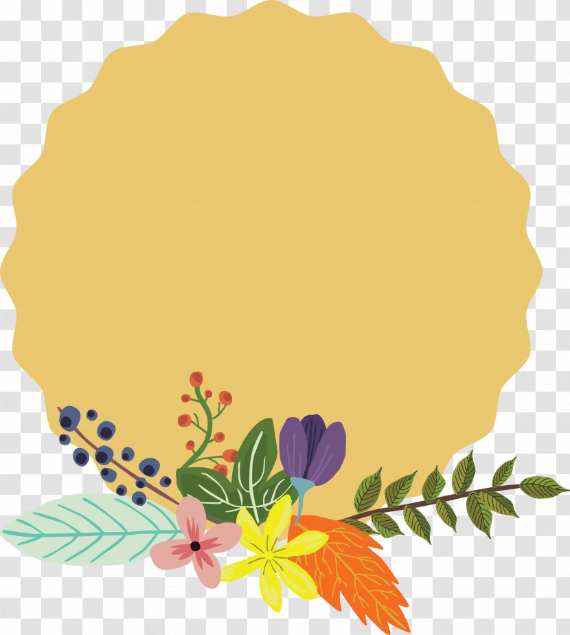 Flower Illustration - Food - Round Floral Decoration Tab Bar Transparent PNG