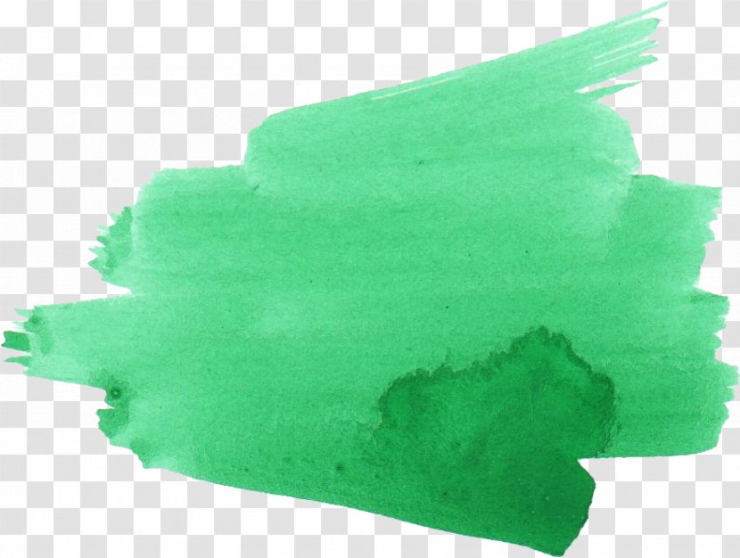 Green Watercolor Painting Brush - Plastic Transparent PNG