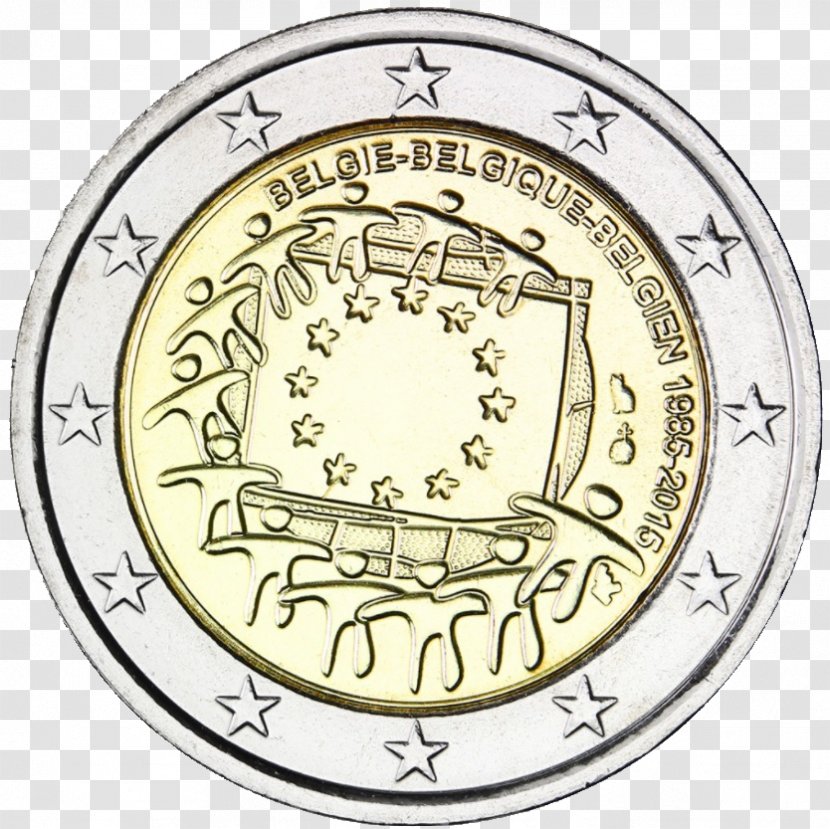 Belgium Belgian Euro Coins 2 Coin - Clock Transparent PNG