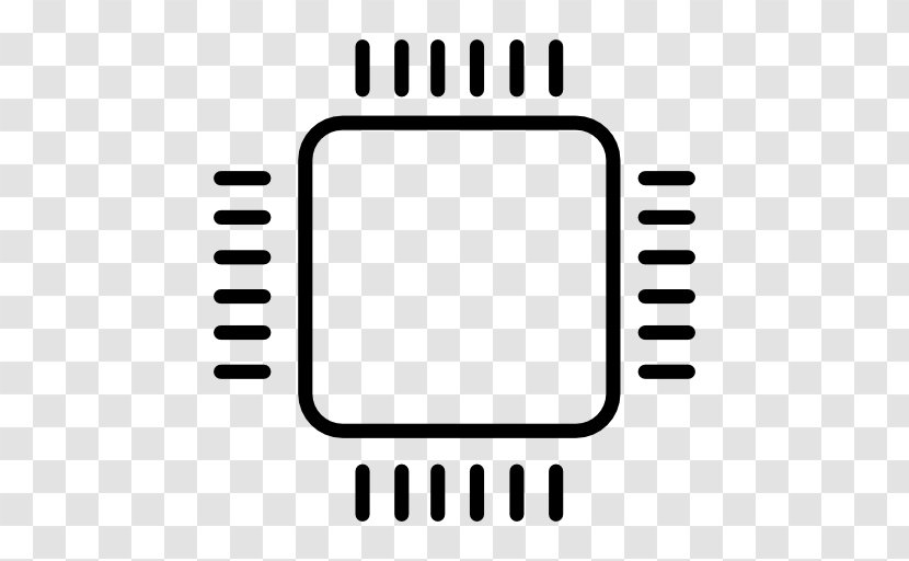 Microprocessor Electronics Computer Hardware Integrated Circuits & Chips - Black And White Transparent PNG