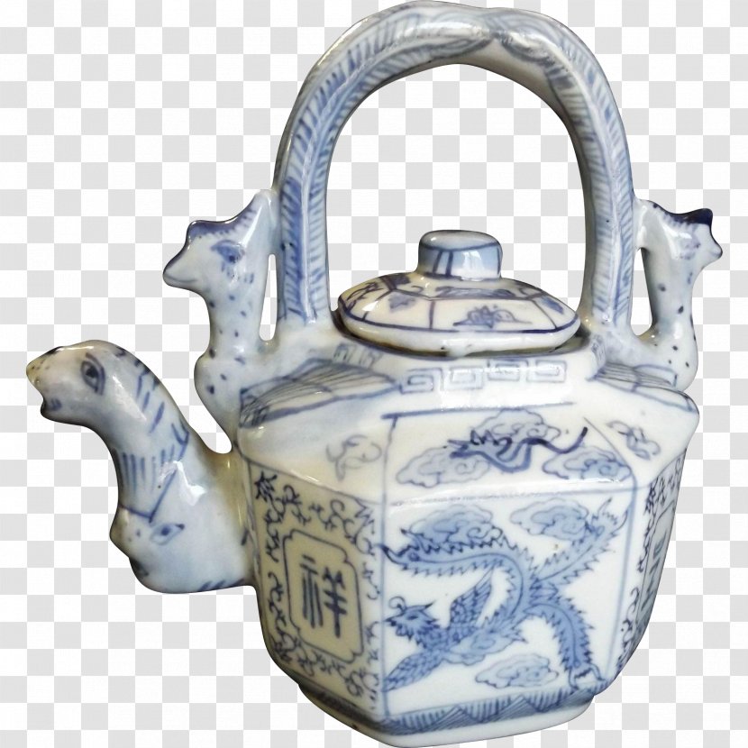 Blue And White Pottery Chinese Ceramics Teapot - Tableware - Vitreous Enamel Transparent PNG