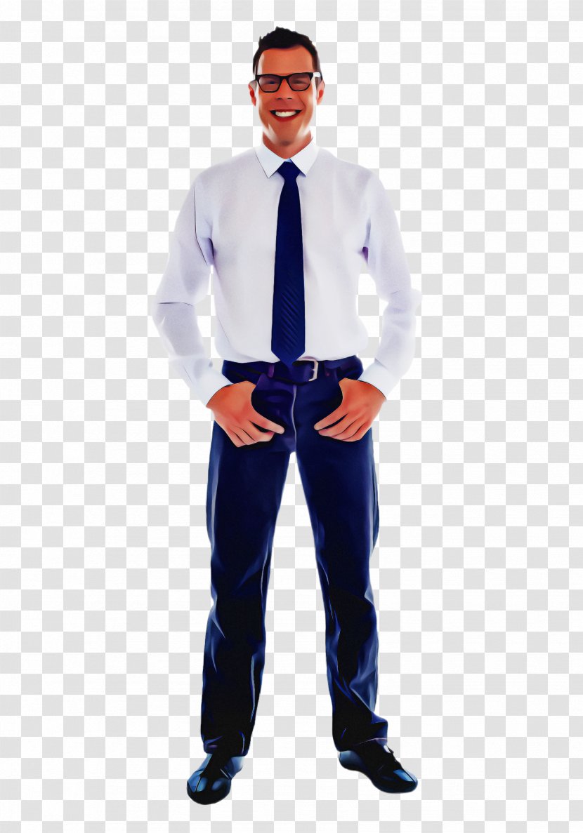 Clothing Standing Blue Suit Electric - Uniform - Outerwear Transparent PNG