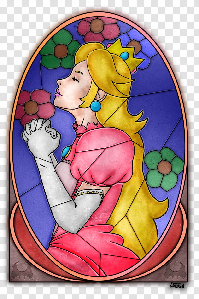 Window Super Mario 64 Princess Peach Stained Glass - Mythical Creature - Castle Transparent PNG