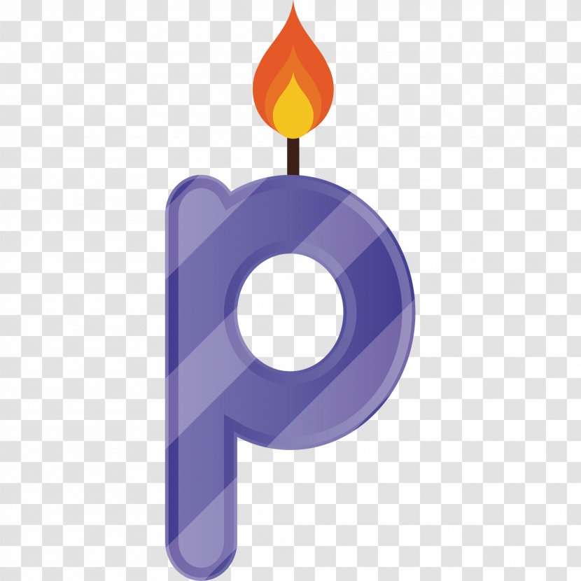 Purple Computer Wallpaper - Cartoon Hand Painted Alphabet P Candle Transparent PNG