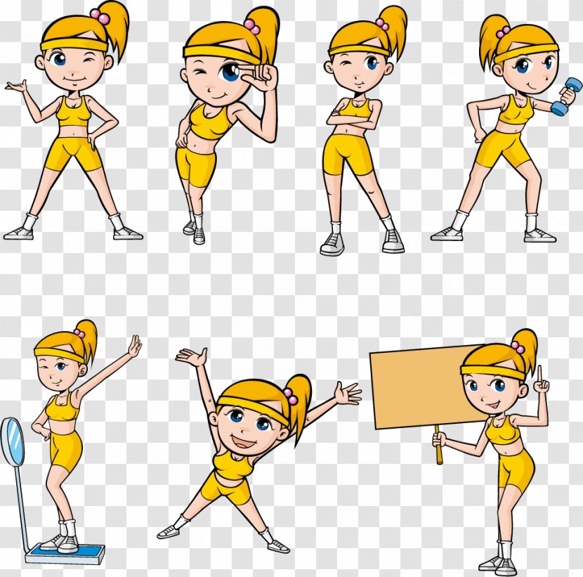 Cartoon Drawing Clip Art - Weight Loss - Fitness For Women Cartoons Transparent PNG