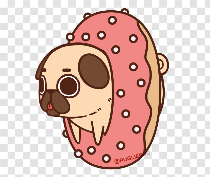 Pug Bulldog Puppy Donuts Fawn - Heart Transparent PNG