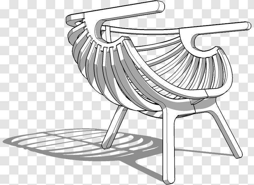 Chair SketchUp Line Art Drawing Rendering - Furniture Transparent PNG
