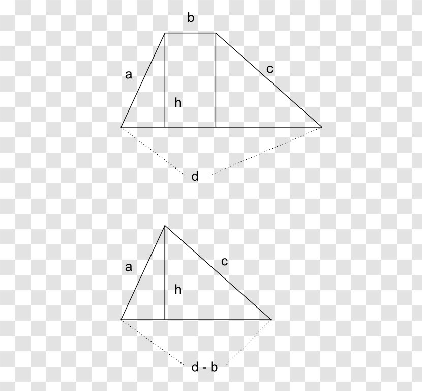Length Right Triangle Trapezoid - Black And White Transparent PNG
