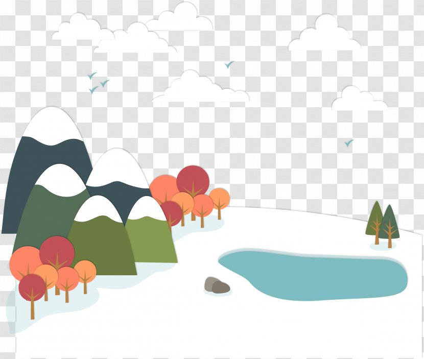 Landscape Drawing Painting Euclidean Vector Abstract Art - Snow - Winter Transparent PNG