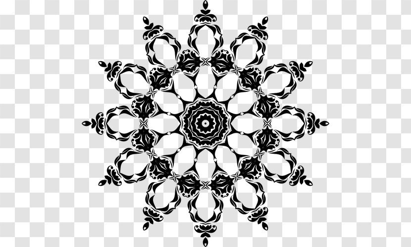 Black And White Floral Design Decorative Arts Ornament Transparent PNG