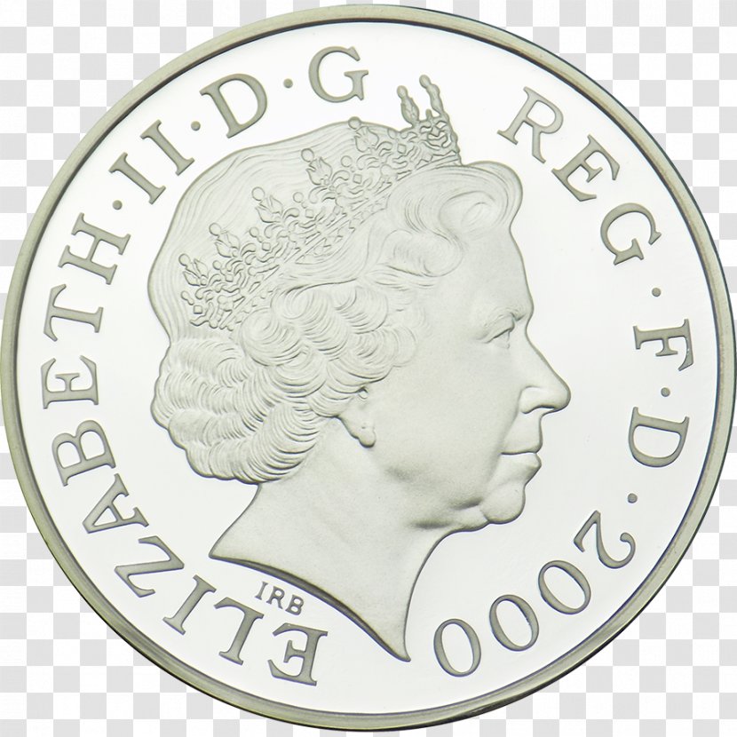 United Kingdom Coin Pound Sterling Penny Fifty Pence - Black And White - Silver Crown Transparent PNG