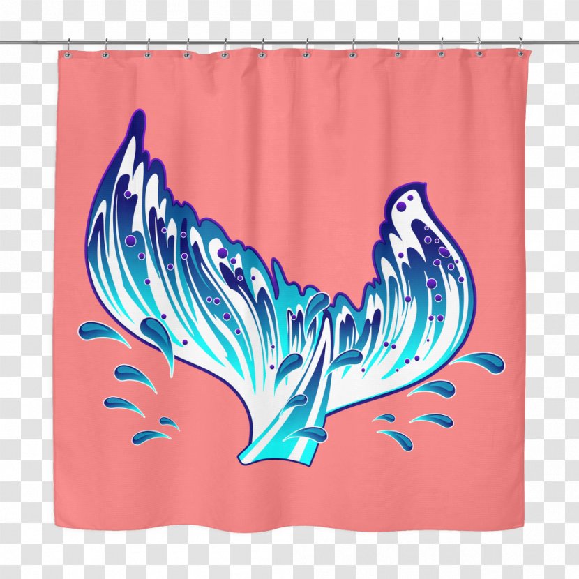 Douchegordijn Textile Mermaid Ariel Curtain - Electric Blue - Dachshund And Flag Transparent PNG