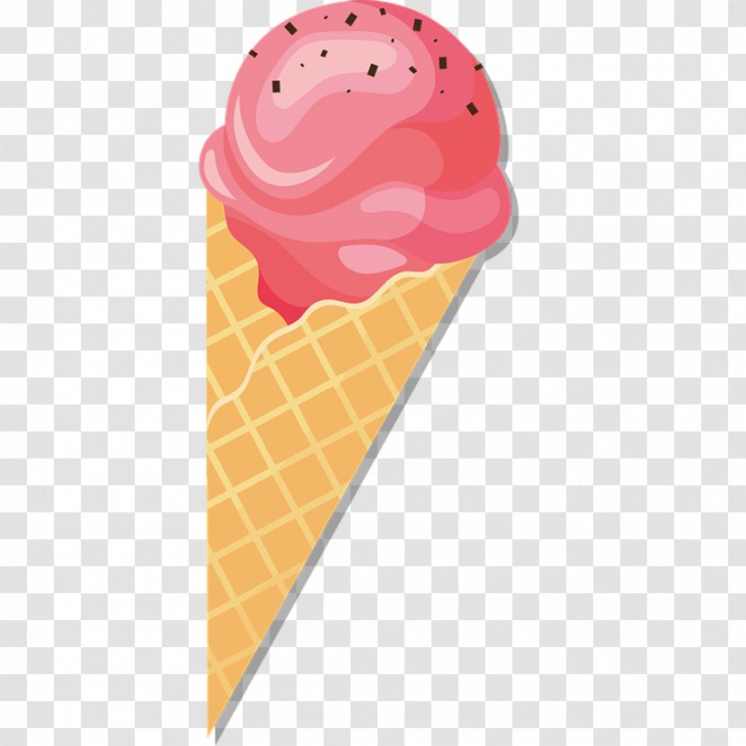 Strawberry Ice Cream Waffle Transparent PNG
