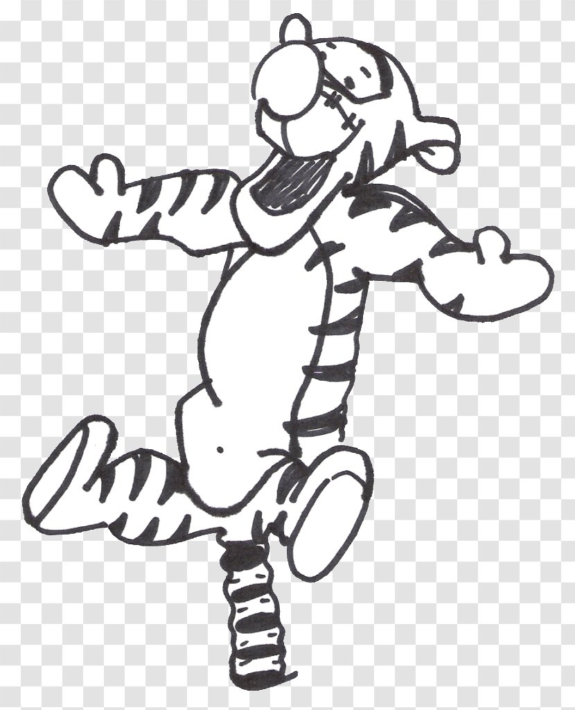 Tigger Winnie-the-Pooh Roo Black And White - Watercolor - Winnie The Pooh Transparent PNG