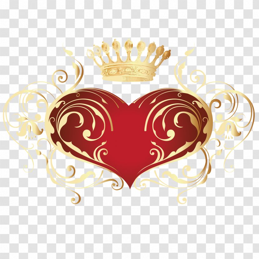 I Love Red And Gold Crown - Color - Es Transparent PNG