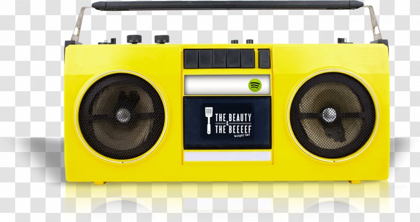 Boombox Poster Radio La Belle & Boeuf Sound - Watercolor Transparent PNG