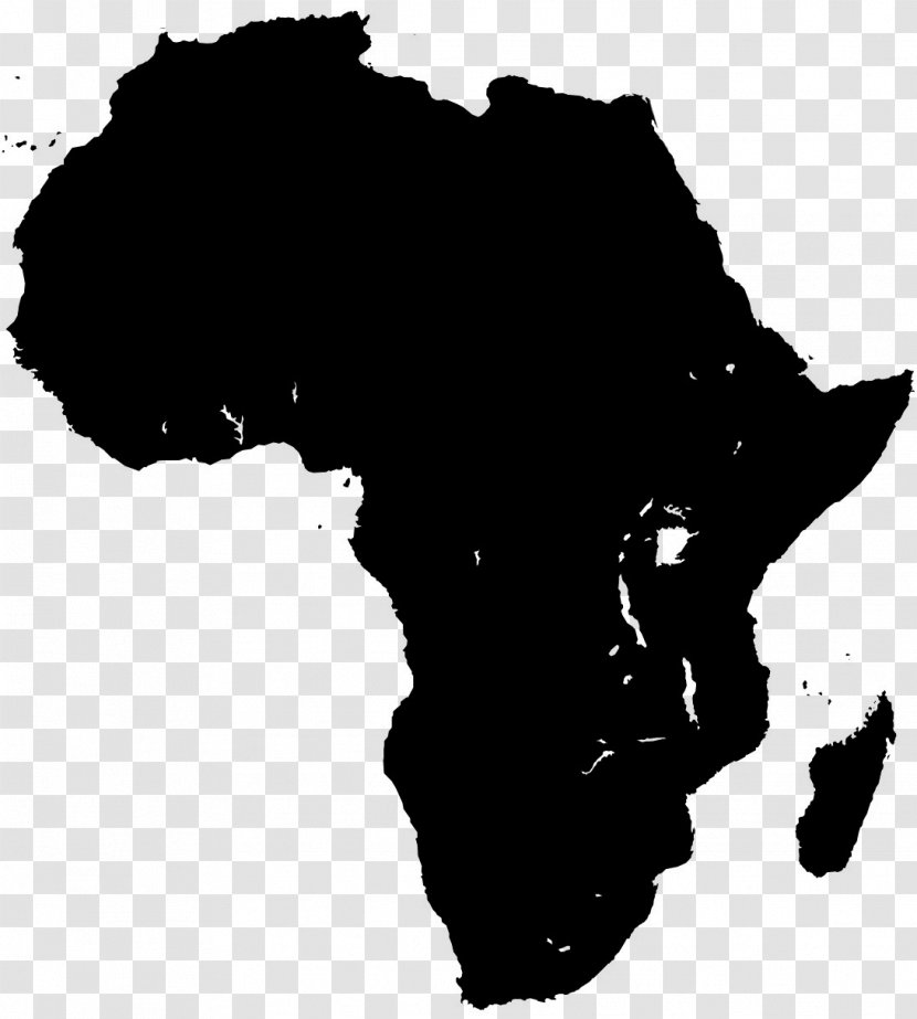 Africa Vector Map - Black And White Transparent PNG