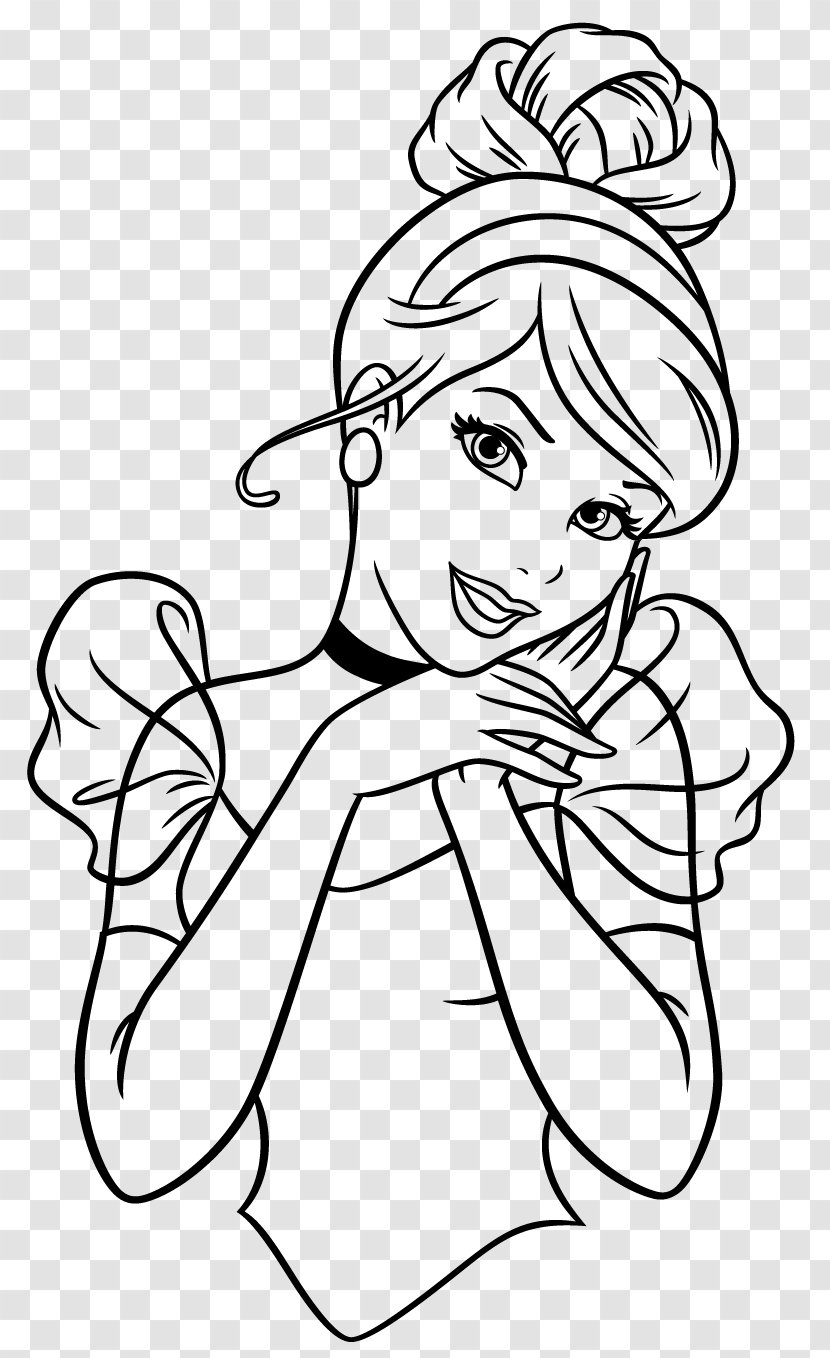 Cinderella Snow White Belle Drawing Coloring Book - Cartoon - Mano Di Topolino Da Stampare Transparent PNG