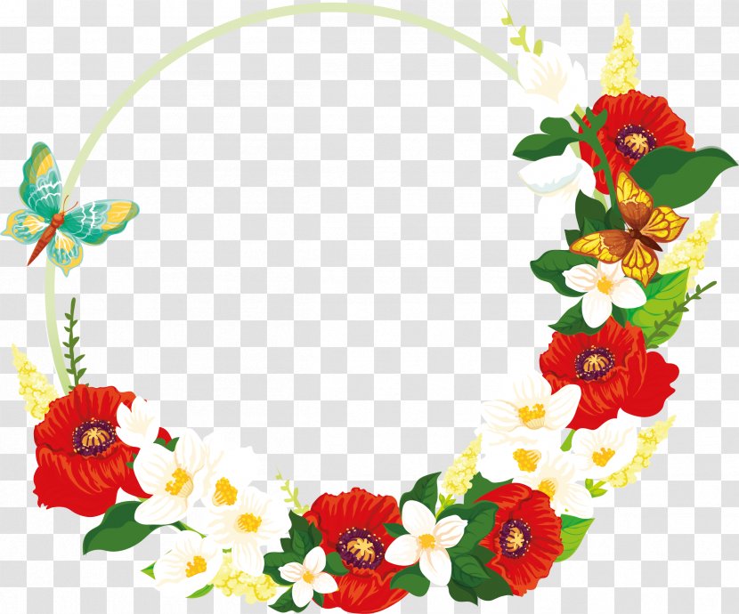 Floral Design Flower Wreath Garland Clip Art - Flowering Plant Transparent PNG