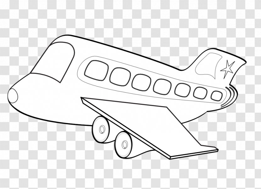 Airplane Wing Airliner Coloring Book - Black And White Pictures Transparent PNG