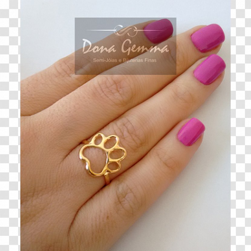 Ring Dog Gold Paw Gemstone - Nail Transparent PNG