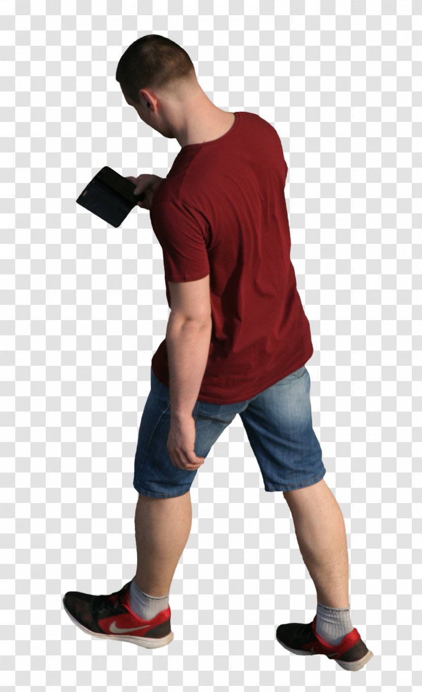 Walking T-shirt - Frame - Top View Transparent PNG