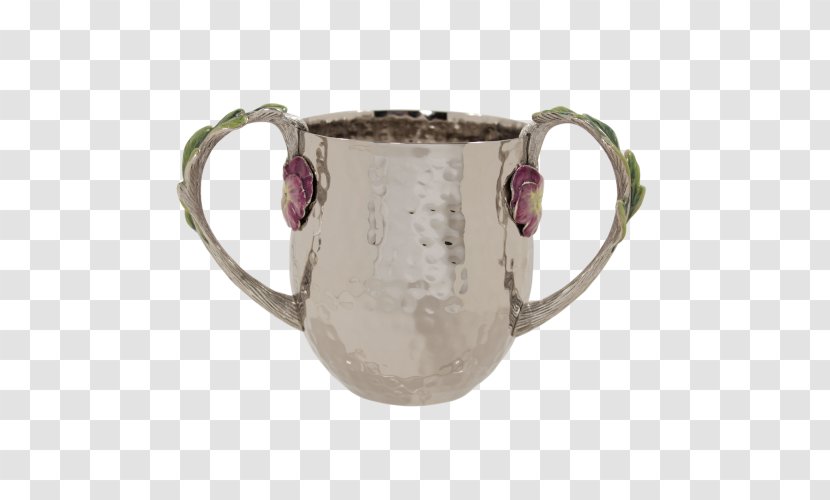 Glass Mug Tableware Cup Silver - Purple - Hand-painted Pomegranate Transparent PNG