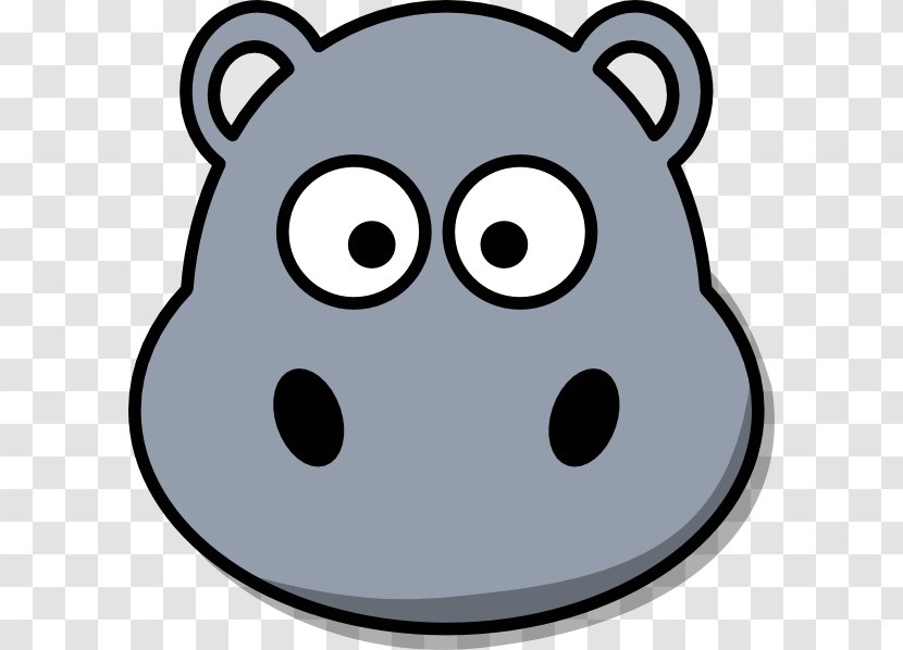 Hippopotamus Cartoon Clip Art - Face - Hippo Images Transparent PNG
