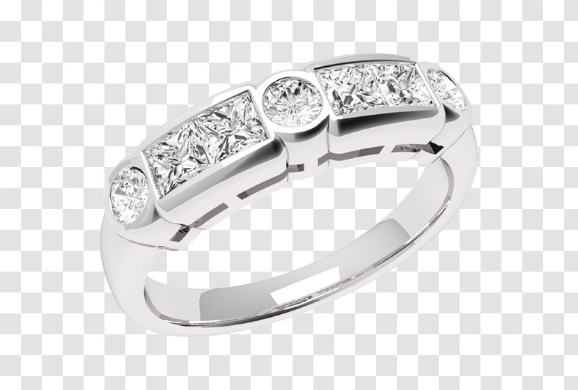 Eternity Ring Diamond Cut Princess - In Half Transparent PNG