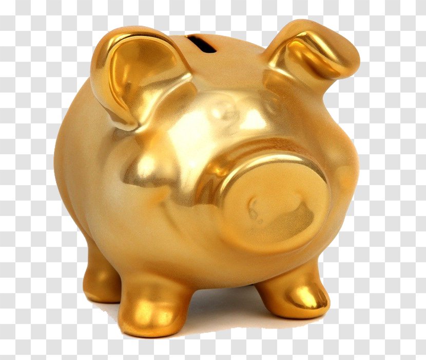 Piggy Bank Gold Coin Saving Transparent PNG