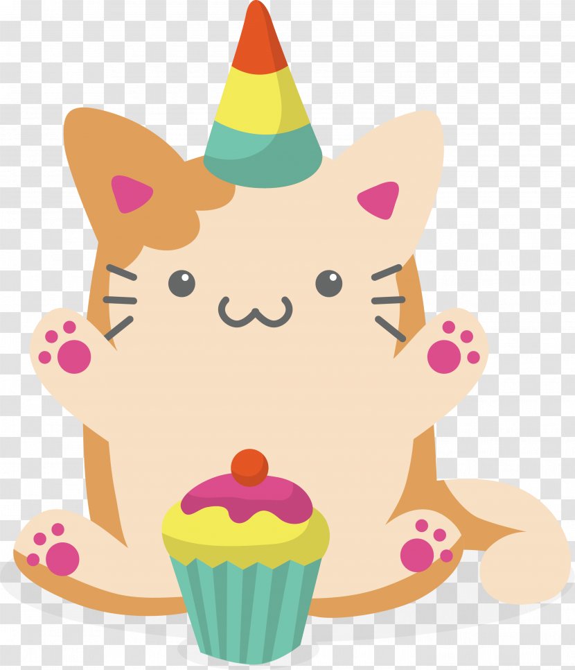 Lovely Cat For Birthday - Kitten - Cake Transparent PNG