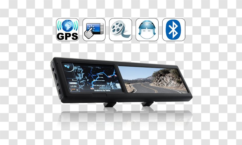 Smartphone GPS Navigation Systems Rear-view Mirror Car Bluetooth - Rear View - Gps Transparent PNG