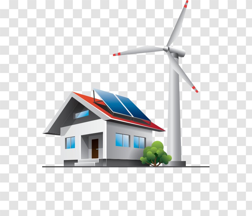 Solar Energy Power Wind Panels Turbine - Save Electricity Transparent PNG