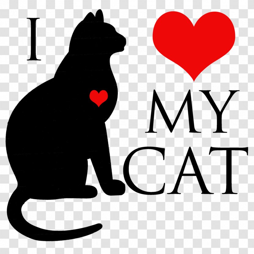 Cat Kitten T-shirt Love Clip Art - Silhouette - Cliparts Transparent PNG