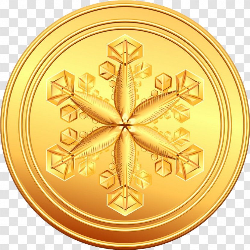 Gold Coin Royalty-free Xc9cu - Snowflake Pattern Coins Transparent PNG