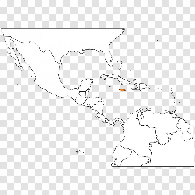 Map Line Art Sketch - Central America Transparent PNG